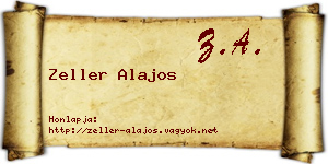 Zeller Alajos névjegykártya